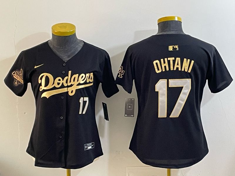 Youth Nike 2026 Los Angeles Dodgers #17 Ohtani Black Gold Game MLB Jersey 063